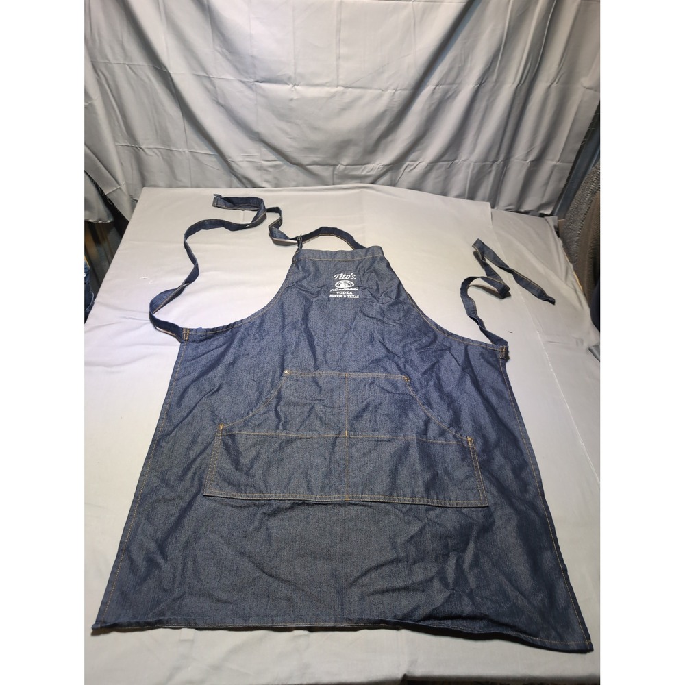 Tito's‎ Handmade Vodka Austin Texas Embroidered Denim Apron Chef Cooking